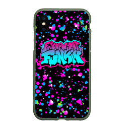 Чехол для iPhone XS Max матовый Friday night Funkin neon
