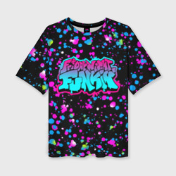 Женская футболка oversize 3D Friday night Funkin neon