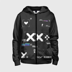 Детская толстовка 3D на молнии Printstream style Поток информации Белизна 0.5,Чернота 1,Перламутр 1