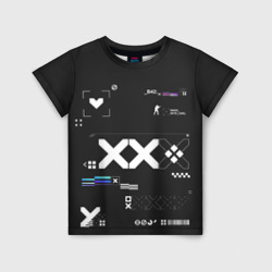 Детская футболка 3D Printstream style Поток информации Белизна 0.5,Чернота 1,Перламутр 1