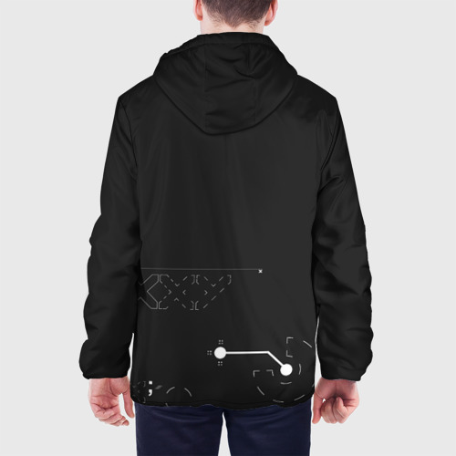 Мужская куртка 3D с принтом Printstream style | Поток информации (Белизна05,Чернота1,Перламутр1), вид сзади #2