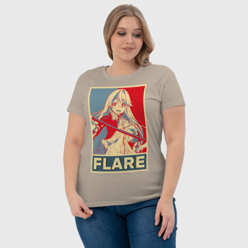 Женская футболка хлопок Flare Jioral, цвет миндальный - фото 6