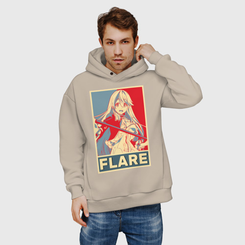 Мужское худи Oversize хлопок Flare Jioral, цвет миндальный - фото 3