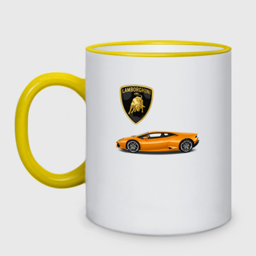 Кружка двухцветная Lamborghini, цвет Кант желтый