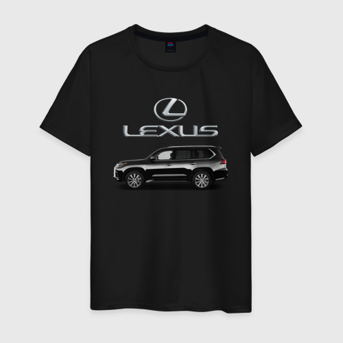 Мужская футболка хлопок Lexus, цвет черный