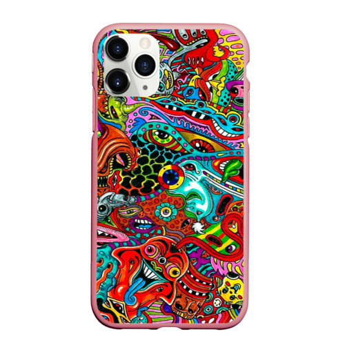 Чехол для iPhone 11 Pro Max матовый Яркая абстракция bright abstraction, цвет баблгам