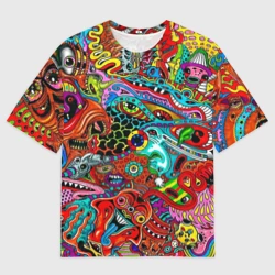 Мужская футболка oversize 3D Abstraction bright
