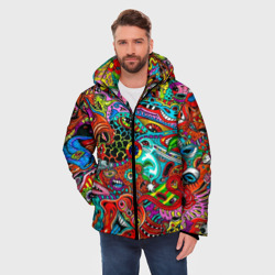 Мужская зимняя куртка 3D Яркая абстракция bright abstraction - фото 2