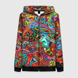 Женская толстовка 3D на молнии Abstraction bright