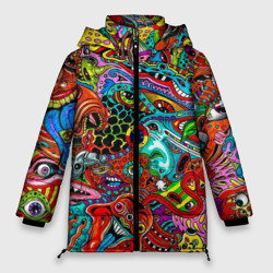 Женская зимняя куртка Oversize Яркая абстракция bright abstraction