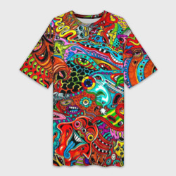 Платье-футболка 3D Яркая абстракция bright abstraction