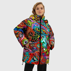 Женская зимняя куртка Oversize Яркая абстракция bright abstraction - фото 2