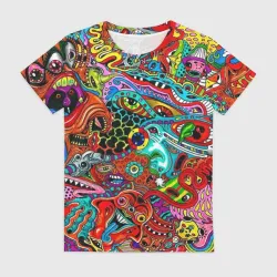Женская футболка 3D Abstraction bright