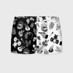 Мужские трусы 3D Кровосток татуировки чб