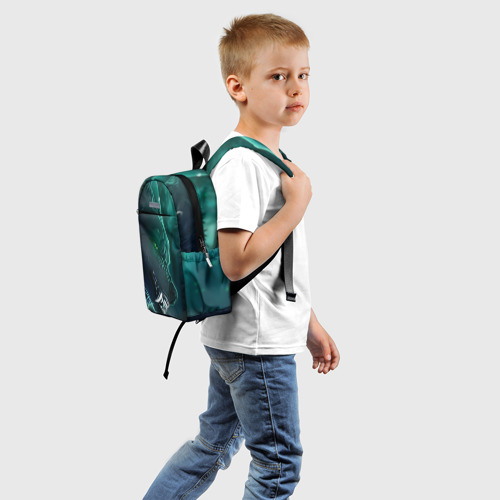 Детский рюкзак 3D с принтом ВОЛЧИЙ ОСКАЛ, вид сзади #1