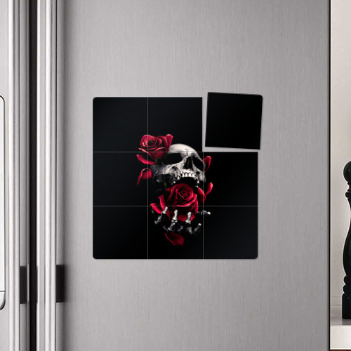 Магнитный плакат 3Х3 Череп и розы - фото 4