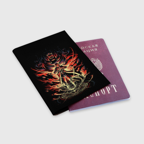 Обложка для паспорта матовая кожа Стальной алхимик, цвет пыльно-розовый - фото 3
