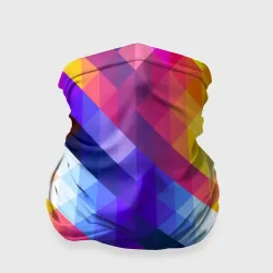 Бандана-труба 3D Пиксельная радуга