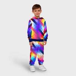 Детский костюм с толстовкой 3D Пиксельная радуга - фото 2