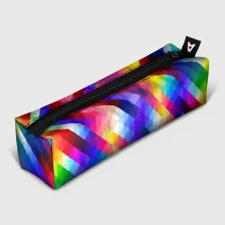 Пенал школьный 3D Пиксельная радуга