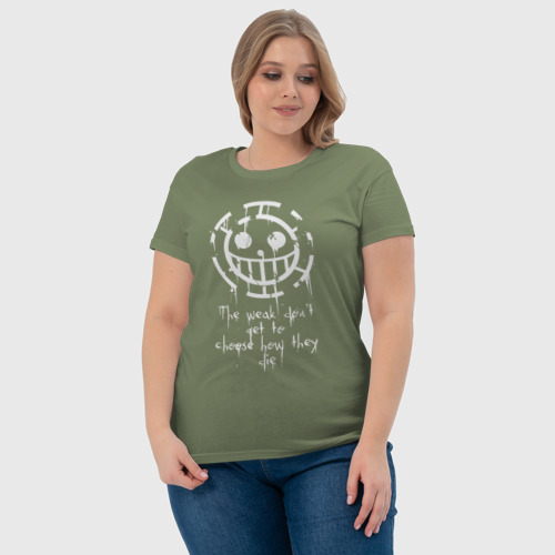 Женская футболка хлопок One piece Ван Пис, цвет авокадо - фото 6