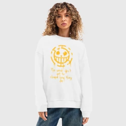 Женский свитшот oversize без начеса хлопок Пираты Сердца Ван Пис - фото 2