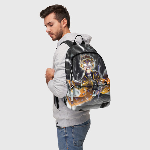 Рюкзак 3D с принтом ЗЕНИЦУ | ZENITSU | KNY, фото на моделе #1