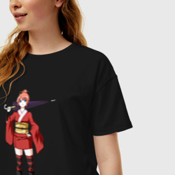 Женская футболка хлопок Oversize Kagura Gintama - фото 2
