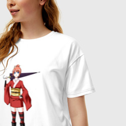 Женская футболка хлопок Oversize Kagura Gintama - фото 2