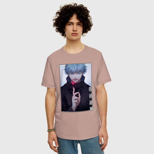 Мужская футболка хлопок Oversize с принтом Магическая битва Toge, фото на моделе #1