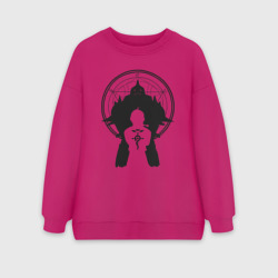 Женский свитшот oversize без начеса хлопок Стальной алхимик