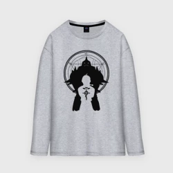 Женский лонгслив oversize хлопок Стальной алхимик