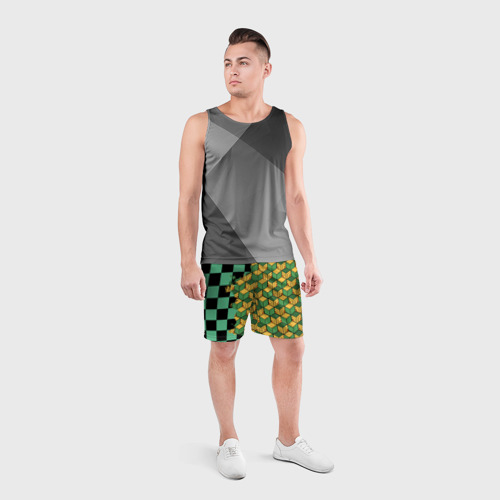 Мужские шорты спортивные Танджиро и Томиока, цвет 3D печать - фото 4