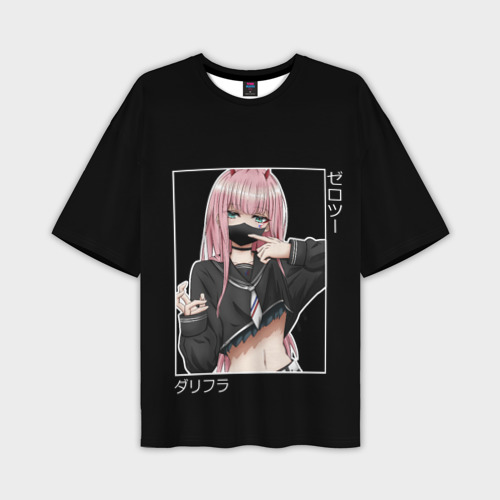 Мужская футболка oversize 3D Zero Two, цвет 3D печать