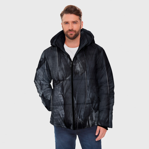 Мужская зимняя куртка 3D Ворона, цвет черный - фото 3
