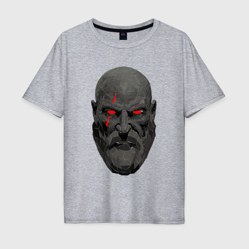 Мужская футболка хлопок Oversize Kratos art, цвет меланж