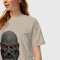 Женская футболка хлопок Oversize Kratos art - фото 2