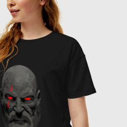 Женская футболка хлопок Oversize Kratos art - фото 2
