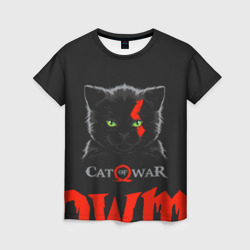 Женская футболка 3D Cat of war