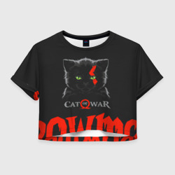 Женская футболка Crop-top 3D Cat of war