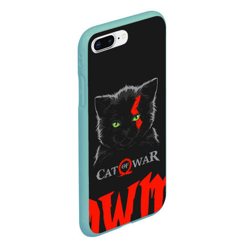 Чехол для iPhone 7Plus/8 Plus матовый Cat of war, цвет мятный - фото 3