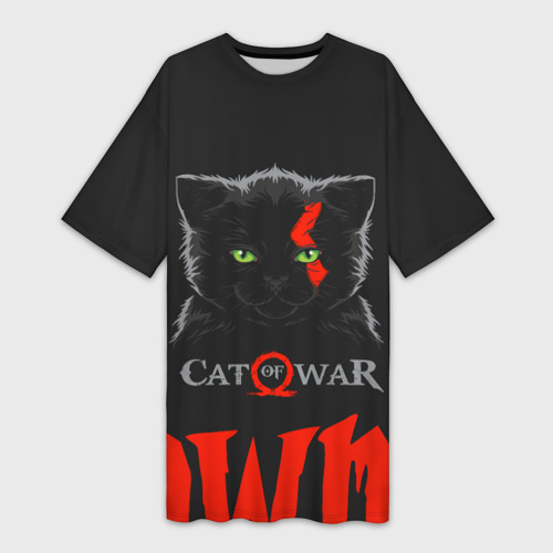 Платье-футболка 3D Cat of war, цвет 3D печать