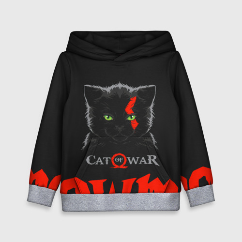 Детская толстовка 3D Cat of war, цвет меланж