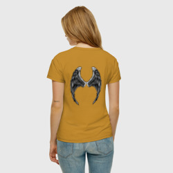 Женская футболка хлопок Крылья ангела на спине - фото 2