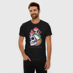 Мужская футболка хлопок Slim Череп и грибы - фото 2
