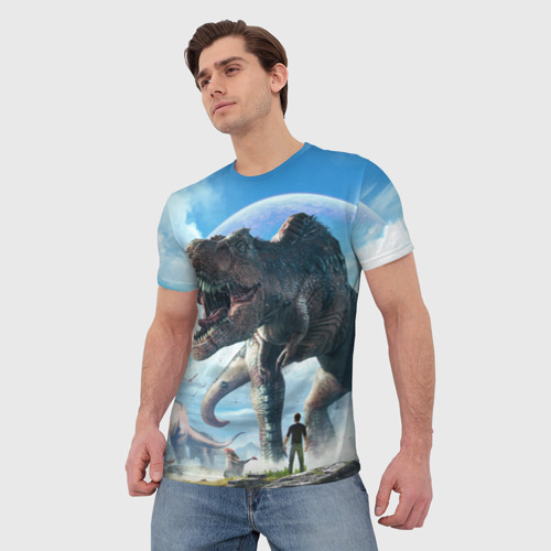 Мужская футболка 3D с принтом Ark Survival Evolved, фото на моделе #1