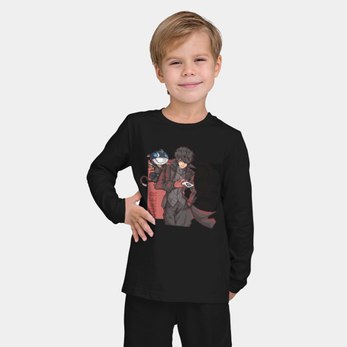Детская пижама с лонгсливом хлопок Joker, цвет черный - фото 3