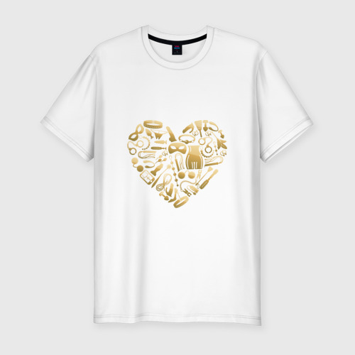 Мужская футболка хлопок Slim БДСМ BDSM сердце, цвет белый