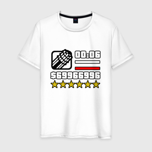 Мужская футболка хлопок с принтом Пять звёзд, вид спереди #2