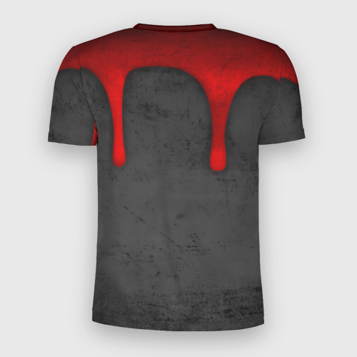Мужская футболка 3D Slim с принтом Little Nightmares 2 кровь, вид сзади #1